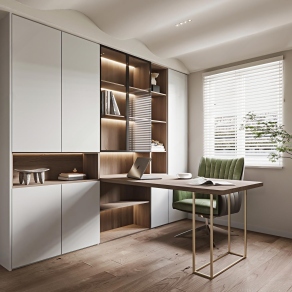 现代书房3D模型下载